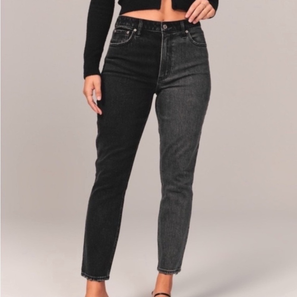 Abercrombie & Fitch Black and Gray High Rise Jeans